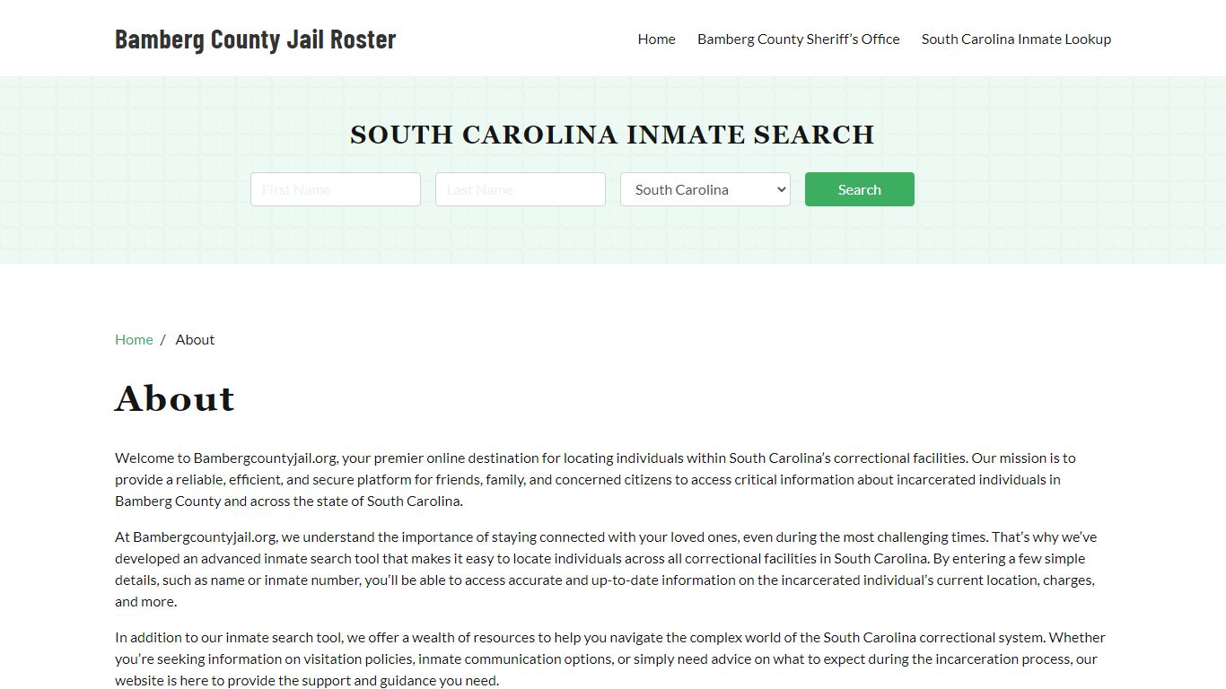 About - bambergcountyjail.org